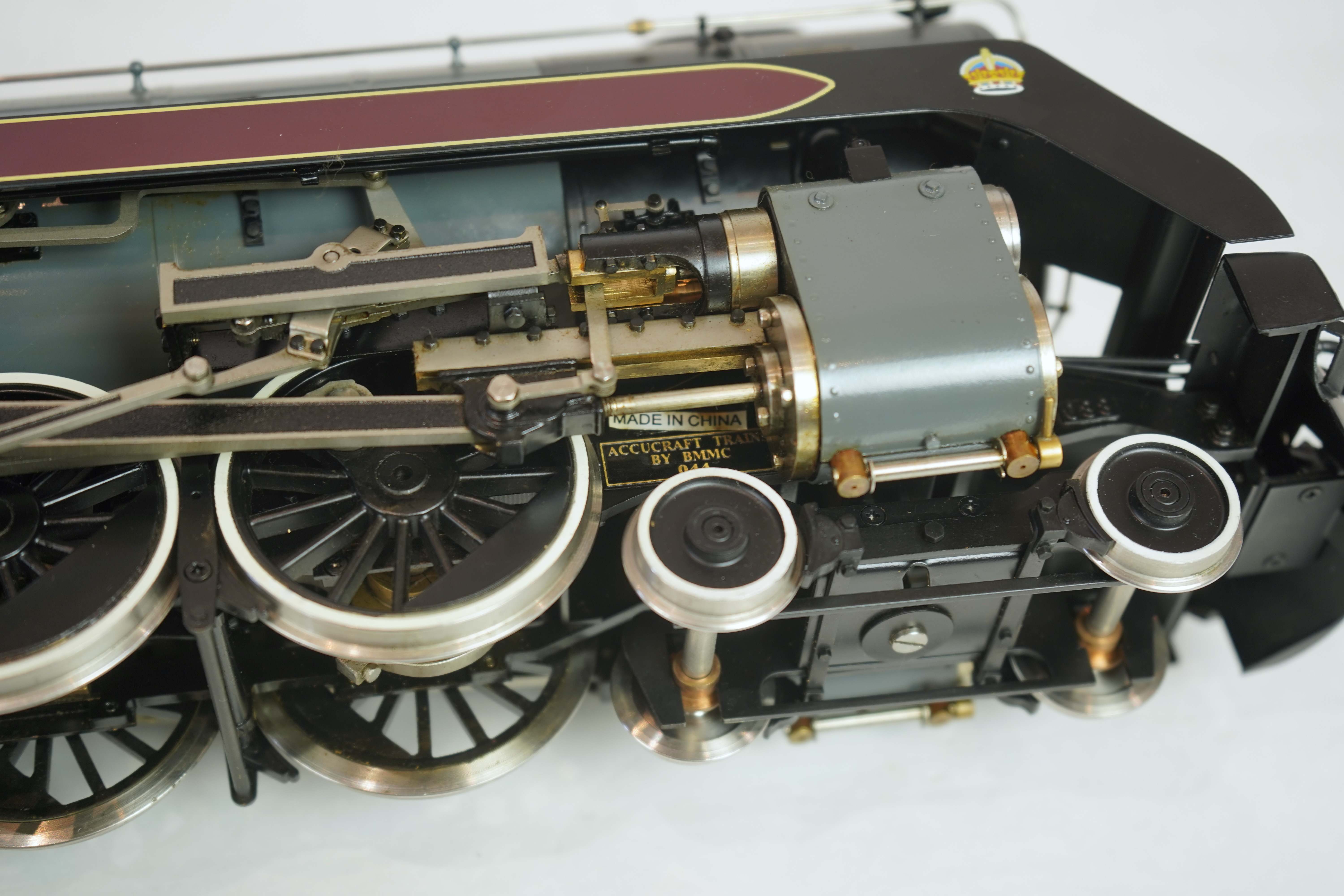 A Gauge One Accucraft Models live steam model of Canadian Pacific 2860, 4-6-4 locomotive with bogie tender, spirit fired working two cylinder motion, hand pump and axle pump, etc.